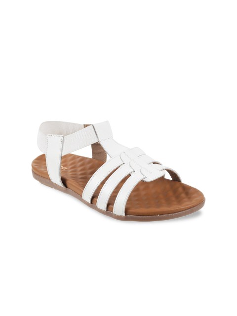 

Mochi Women White Solid Suede Open Toe Flats