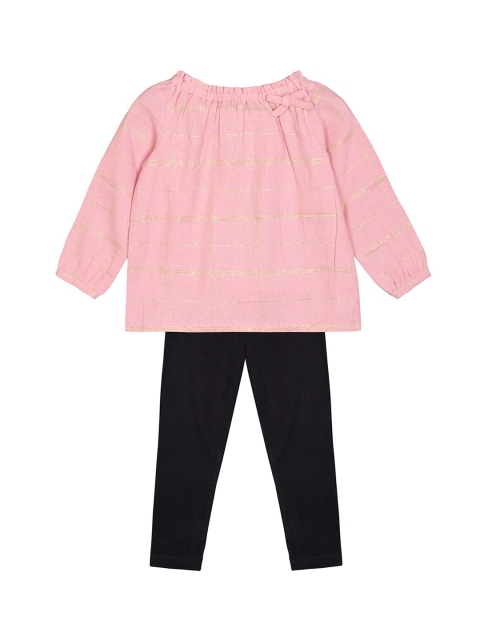 

Budding Bees Girls Pink & Black Checked Top with Leggings