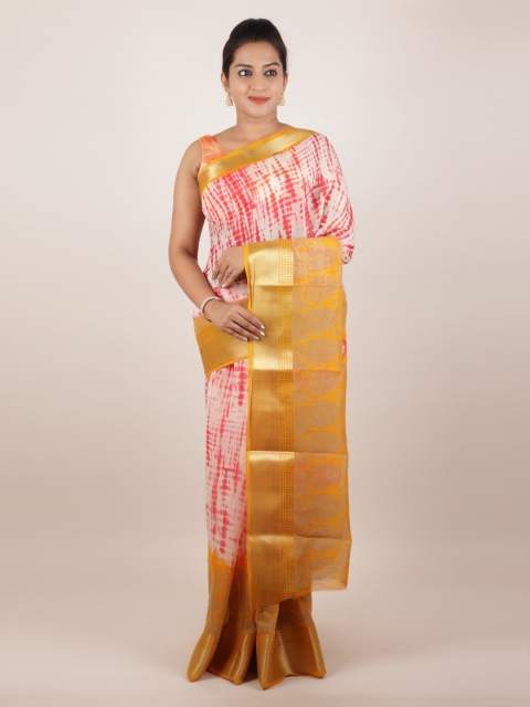 

Pothys Red & Cream-Coloured Jute Silk Printed Saree