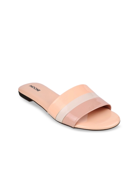 

Mochi Women Pink Solid Open Toe Flats