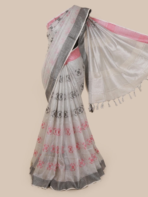 

Pothys Grey Woven Design Linen Blend Saree