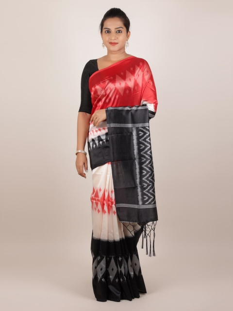 

Pothys Multicoloured Printed Jute Silk Saree, Multi