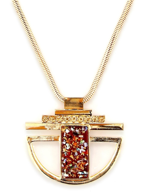 

Foxy Sperks Gold-Toned & Brown Metal Necklace