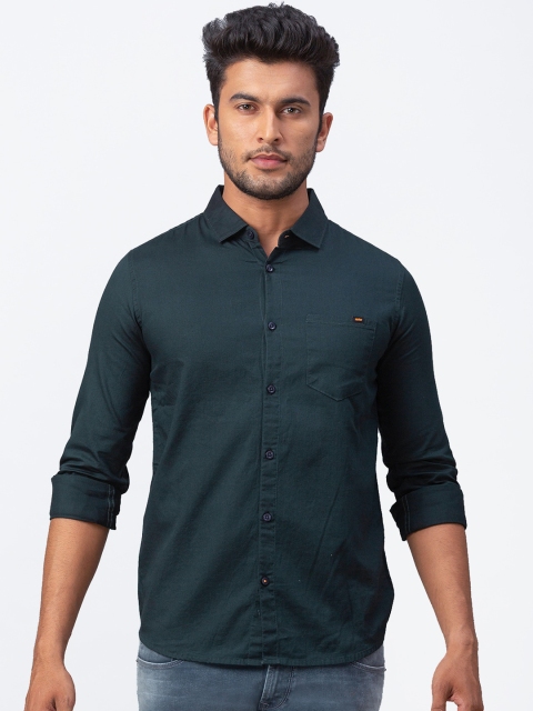 

SPYKAR Men Green Slim Fit Solid Casual Shirt