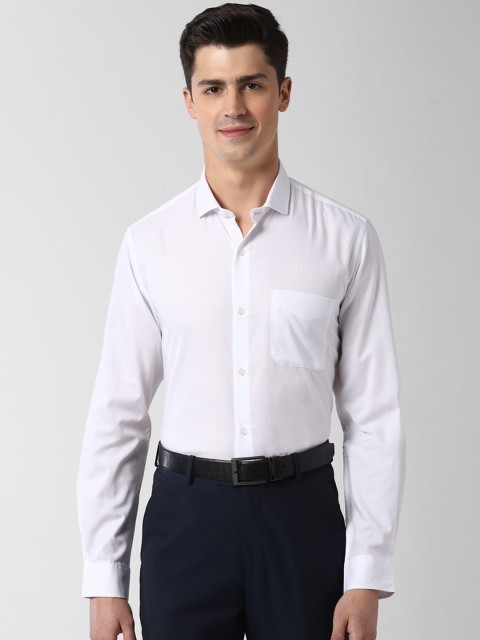 

Peter England Men White Slim Fit Solid Formal Shirt