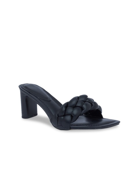 

Sole To Soul Women Black Woven Design Heels