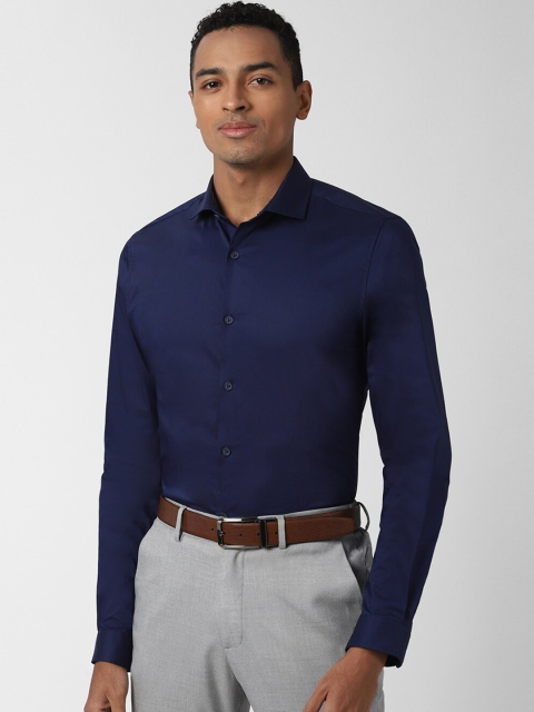 

Peter England Men Navy Blue Slim Fit Solid Casual Shirt