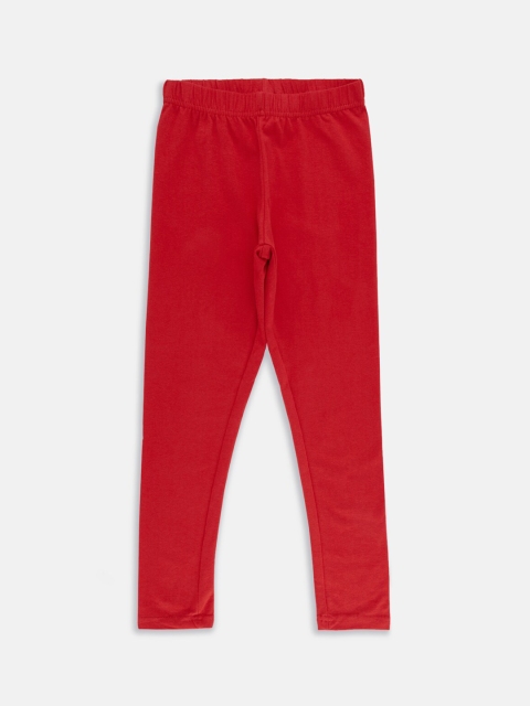 

CHALK by Pantaloons Girls Red Solid Ankle-Length Leggings
