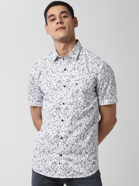 

Peter England Casuals Men White Slim Fit Printed Casual Shirt