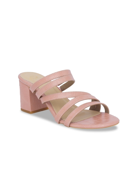 

Sole To Soul Women Peach-Coloured Solid Sandals