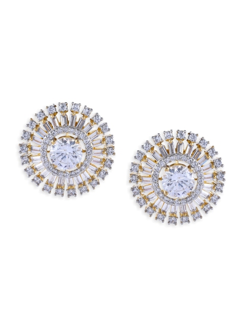 

Amavi Silver-Toned Gold-Plated AD-Stone Circular Studs