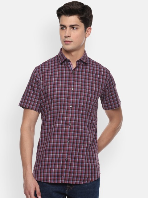 

Van Heusen Sport Men Purple & Blue Slim Fit Checked Casual Shirt