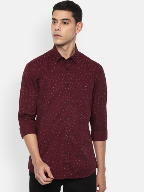 

Louis Philippe Sport Men Maroon & Pink Slim Fit Printed Casual Cotton Shirt
