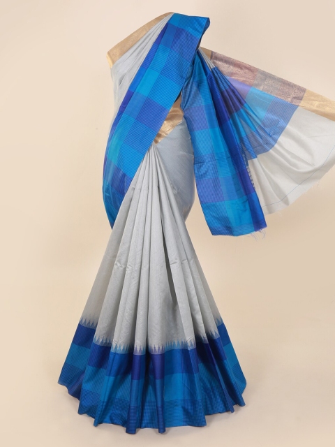 

Pothys Grey & Blue Art Silk Solid Saree