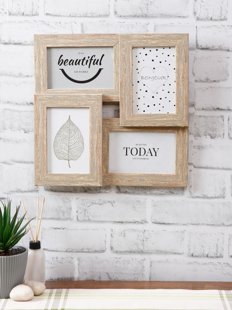 

House Of Accessories Beige Textured Wall Photo Frame