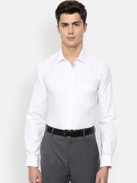 

Van Heusen Men White Slim Fit Self Design Formal Cotton Shirt