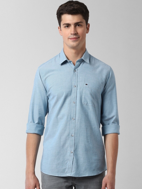 

Peter England Casuals Men Blue Slim Fit Solid Casual Shirt