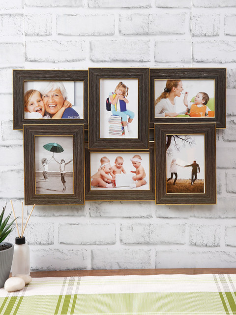 

House Of Accessories Charcoal Grey Textured Wall Photo Frame