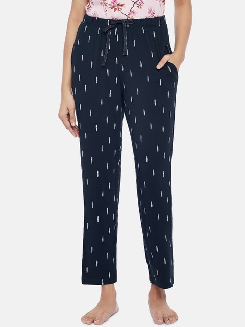 

Dreamz by Pantaloons Women Navy Blue & White Printed Lounge Pants