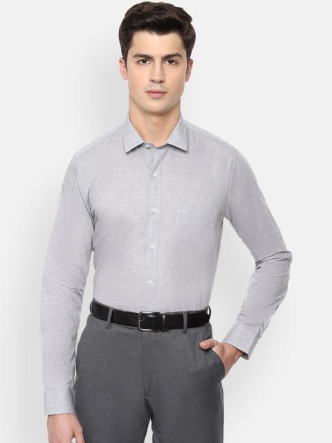 

Van Heusen Men Grey Slim Fit Solid Cotton Formal Shirt