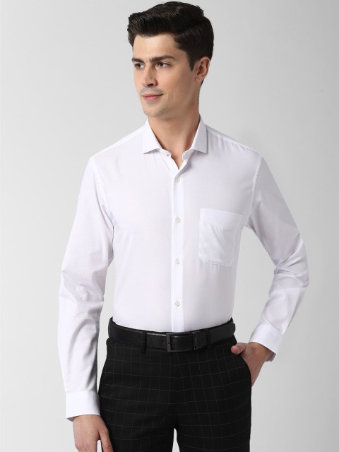 

Peter England Men White Slim Fit Solid Casual Shirt