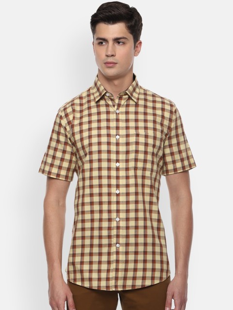 

Van Heusen Sport Men Yellow Slim Fit Checked Casual Shirt