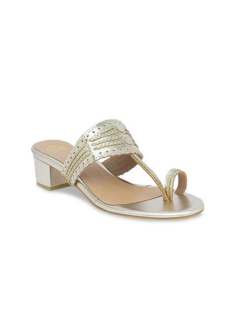 

Sole To Soul Women Gold-Toned Textured Heels