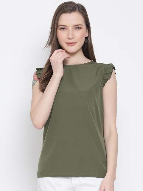 

Oxolloxo Women Green Solid Regular Top