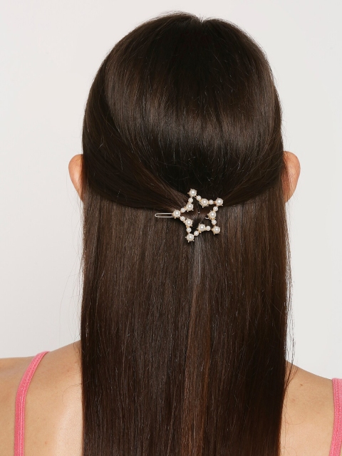 

OOMPH Gold-Toned Beaded Tic Tac Hair Clip