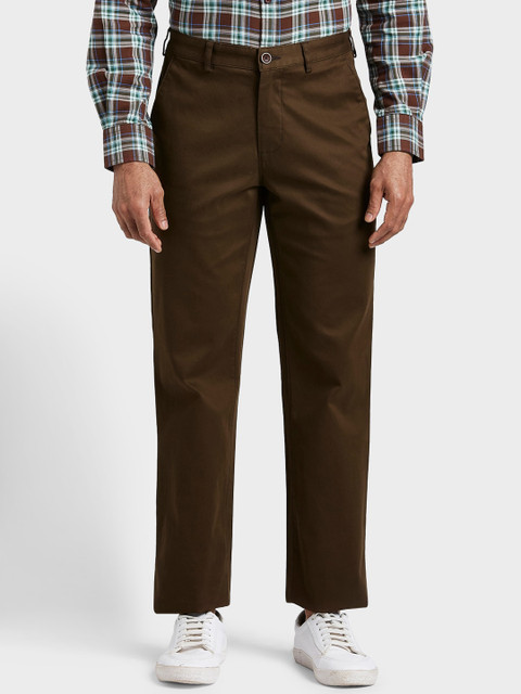 

ColorPlus Men Brown Tapered Fit Solid Regular Trousers