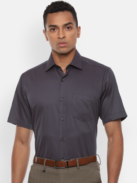 

Van Heusen Men Green & Purple Regular Fit Checked Formal Cotton Shirt
