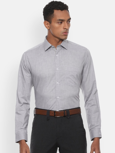 

Van Heusen Men Grey Regular Fit Solid Formal Cotton Shirt