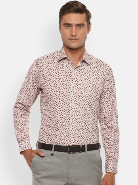 

Van Heusen Men White & Brown Regular Fit Printed Formal Cotton Shirt