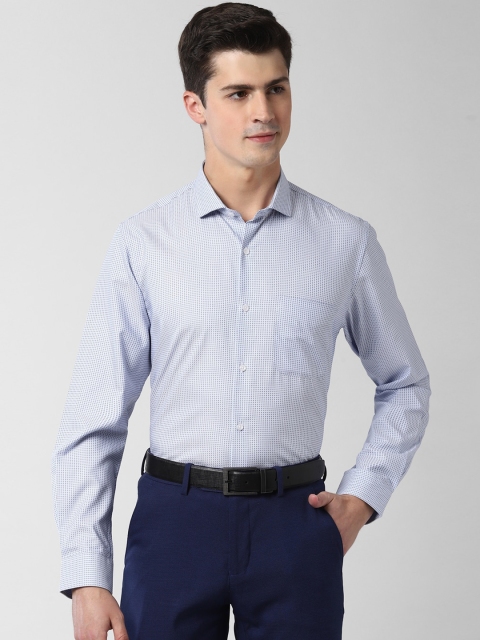 

Peter England Men Blue Slim Fit Checked Formal Shirt