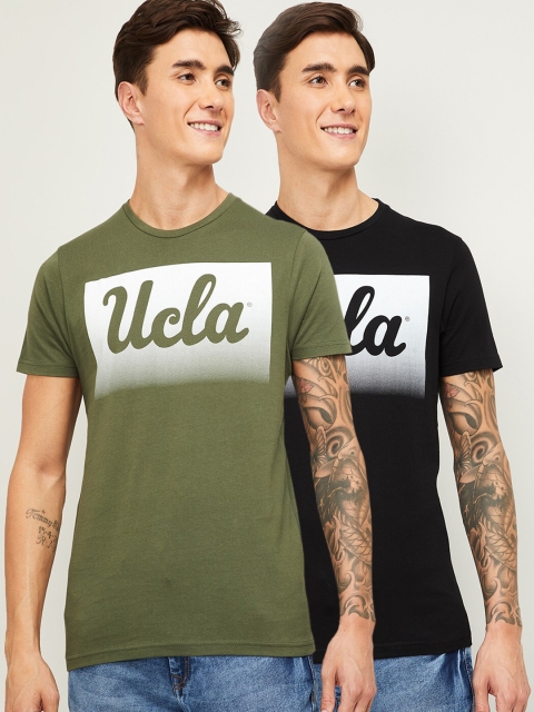 

UCLA Men Pack of 2 Printed Round Neck T-shirt, Multi