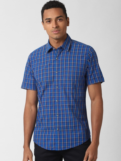 

Peter England Casuals Men Blue Slim Fit Checked Casual Shirt