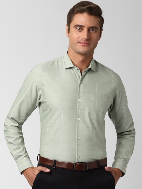 

Peter England Men Green Slim Fit Checked Casual Cotton Shirt