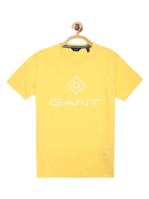 

GANT Unisex Kids Yellow Printed Round Neck T-shirt