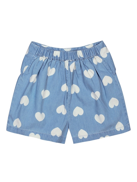 

Budding Bees Girls Blue Printed Regular Fit Denim Shorts