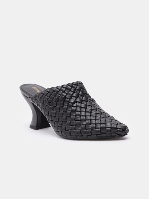 

shoexpress Women Black Textured Mules