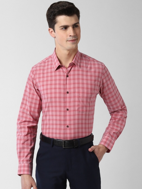 

Peter England Men Pink Slim Fit Checked Casual Shirt