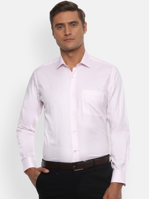 

Van Heusen Men Pink Regular Fit Self Design Cotton Formal Shirt