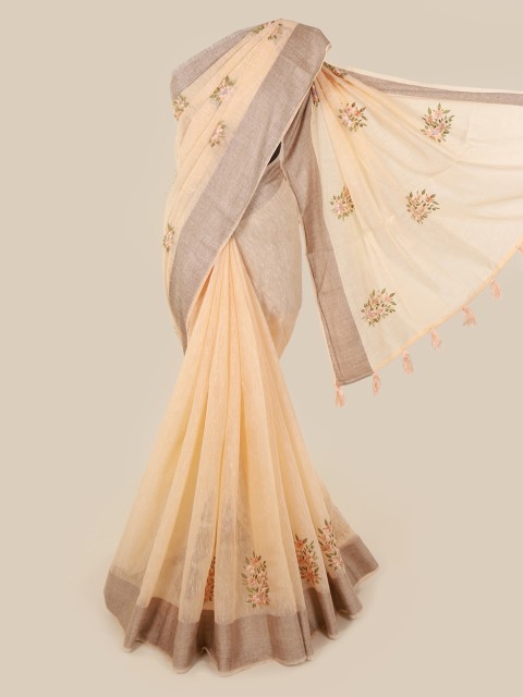 

Pothys Peach-Coloured Woven Design Jute Cotton Saree