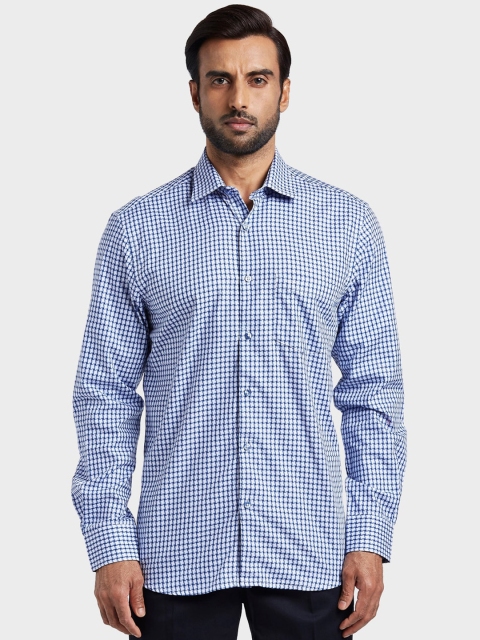 

ColorPlus Men Blue Tailored Fit Printed Casual Shirt