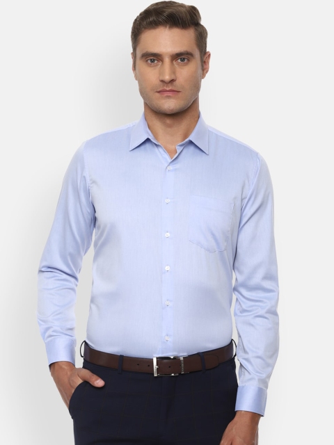 

Van Heusen Men Blue Slim Fit Solid Cotton Formal Shirt