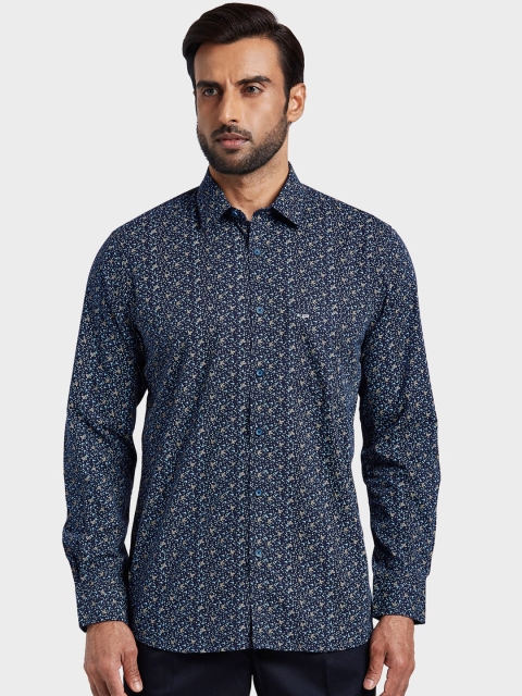 

ColorPlus Men Blue Tailored Fit Printed Casual Shirt