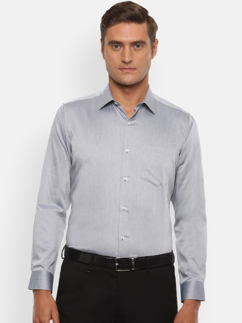 

Van Heusen Men Grey & Black Regular Fit Printed Formal Cotton Shirt