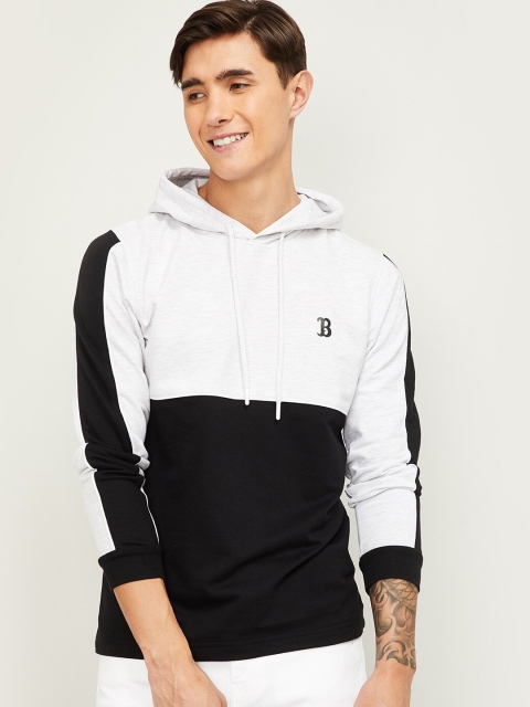 UCLA Men White Colourblocked Hood T-shirt
