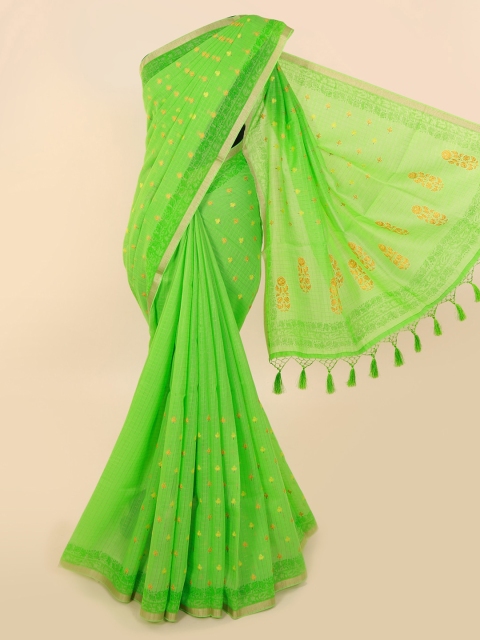 

Pothys Green Woven Design Cotton Blend Saree