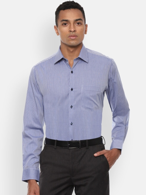

Van Heusen Men Blue Regular Fit Striped Formal Cotton Shirt